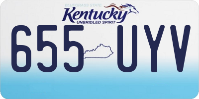 KY license plate 655UYV