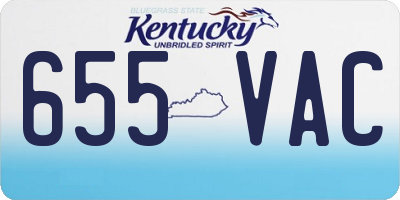 KY license plate 655VAC