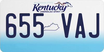 KY license plate 655VAJ