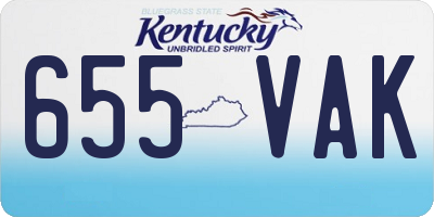 KY license plate 655VAK