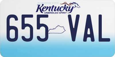 KY license plate 655VAL