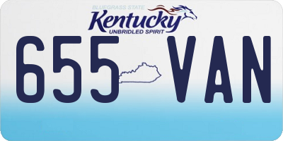 KY license plate 655VAN