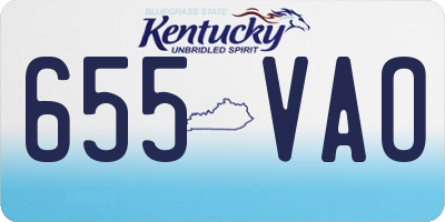KY license plate 655VAO