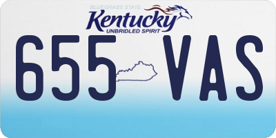 KY license plate 655VAS