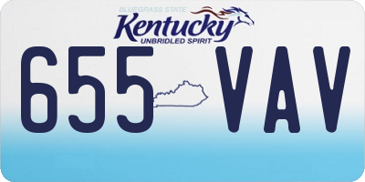 KY license plate 655VAV