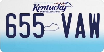KY license plate 655VAW
