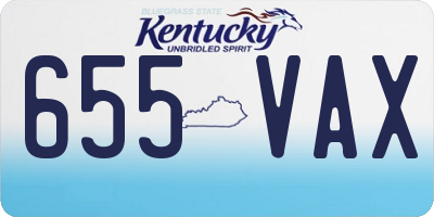 KY license plate 655VAX