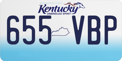 KY license plate 655VBP