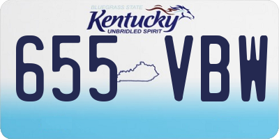 KY license plate 655VBW