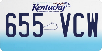 KY license plate 655VCW