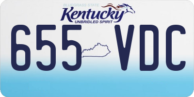 KY license plate 655VDC