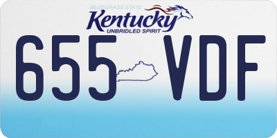 KY license plate 655VDF