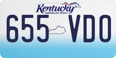 KY license plate 655VDO