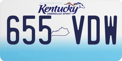 KY license plate 655VDW