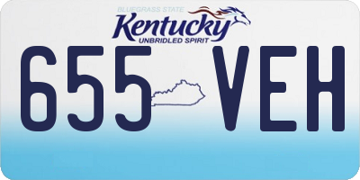KY license plate 655VEH