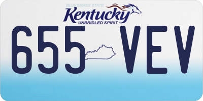 KY license plate 655VEV