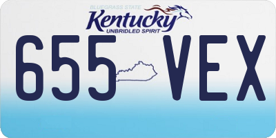 KY license plate 655VEX