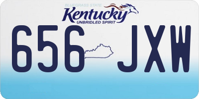 KY license plate 656JXW