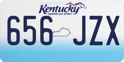 KY license plate 656JZX