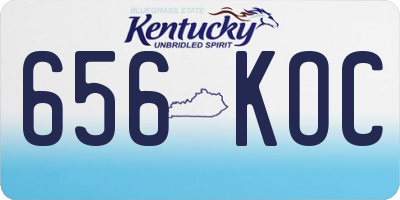 KY license plate 656KOC
