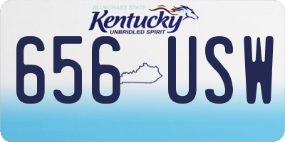 KY license plate 656USW
