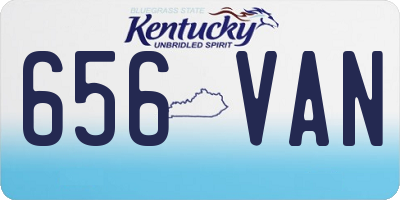 KY license plate 656VAN