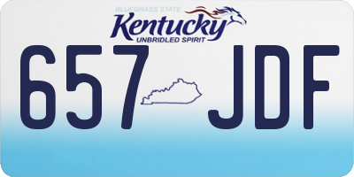 KY license plate 657JDF