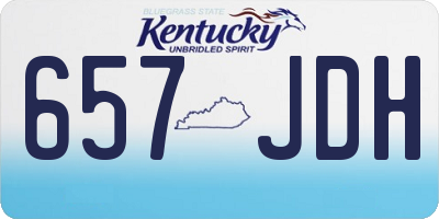 KY license plate 657JDH