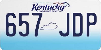 KY license plate 657JDP