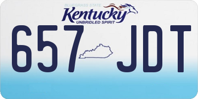 KY license plate 657JDT