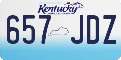 KY license plate 657JDZ