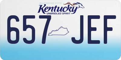 KY license plate 657JEF