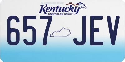 KY license plate 657JEV