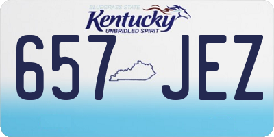 KY license plate 657JEZ