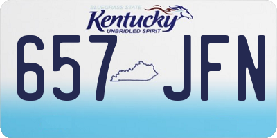 KY license plate 657JFN