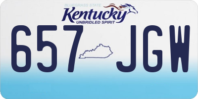 KY license plate 657JGW