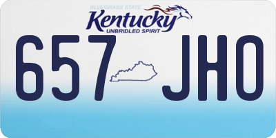 KY license plate 657JHO