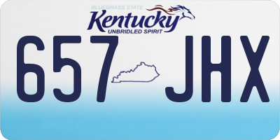 KY license plate 657JHX