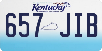 KY license plate 657JIB