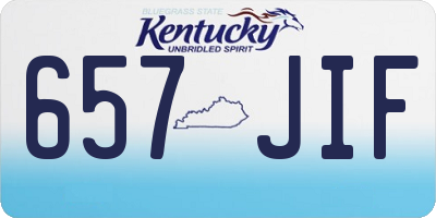 KY license plate 657JIF