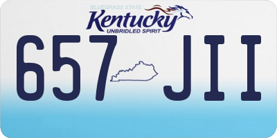 KY license plate 657JII