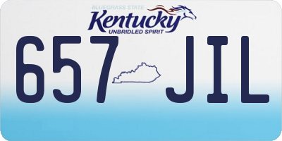 KY license plate 657JIL