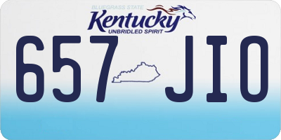 KY license plate 657JIO