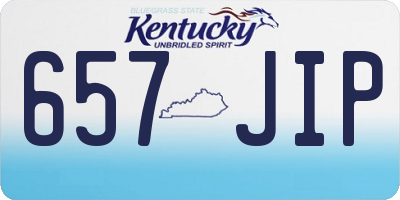 KY license plate 657JIP