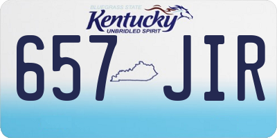 KY license plate 657JIR