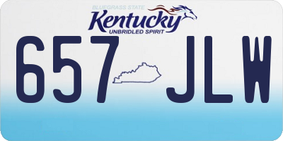 KY license plate 657JLW