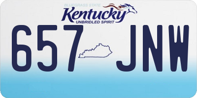 KY license plate 657JNW