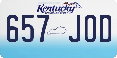KY license plate 657JOD