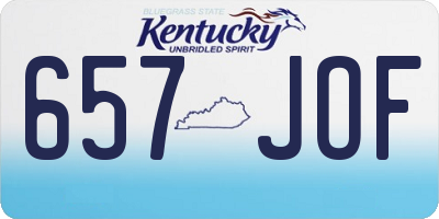 KY license plate 657JOF