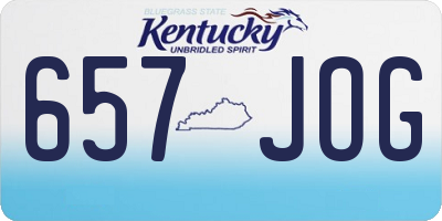 KY license plate 657JOG